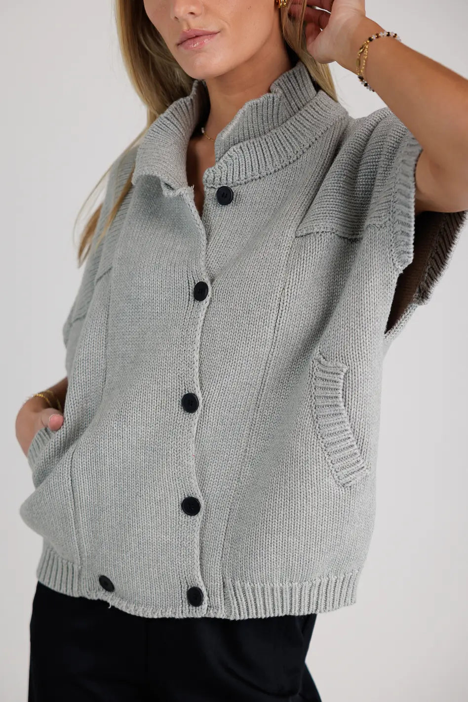 Sadie Knit Cardigan in Grey FINAL SALE