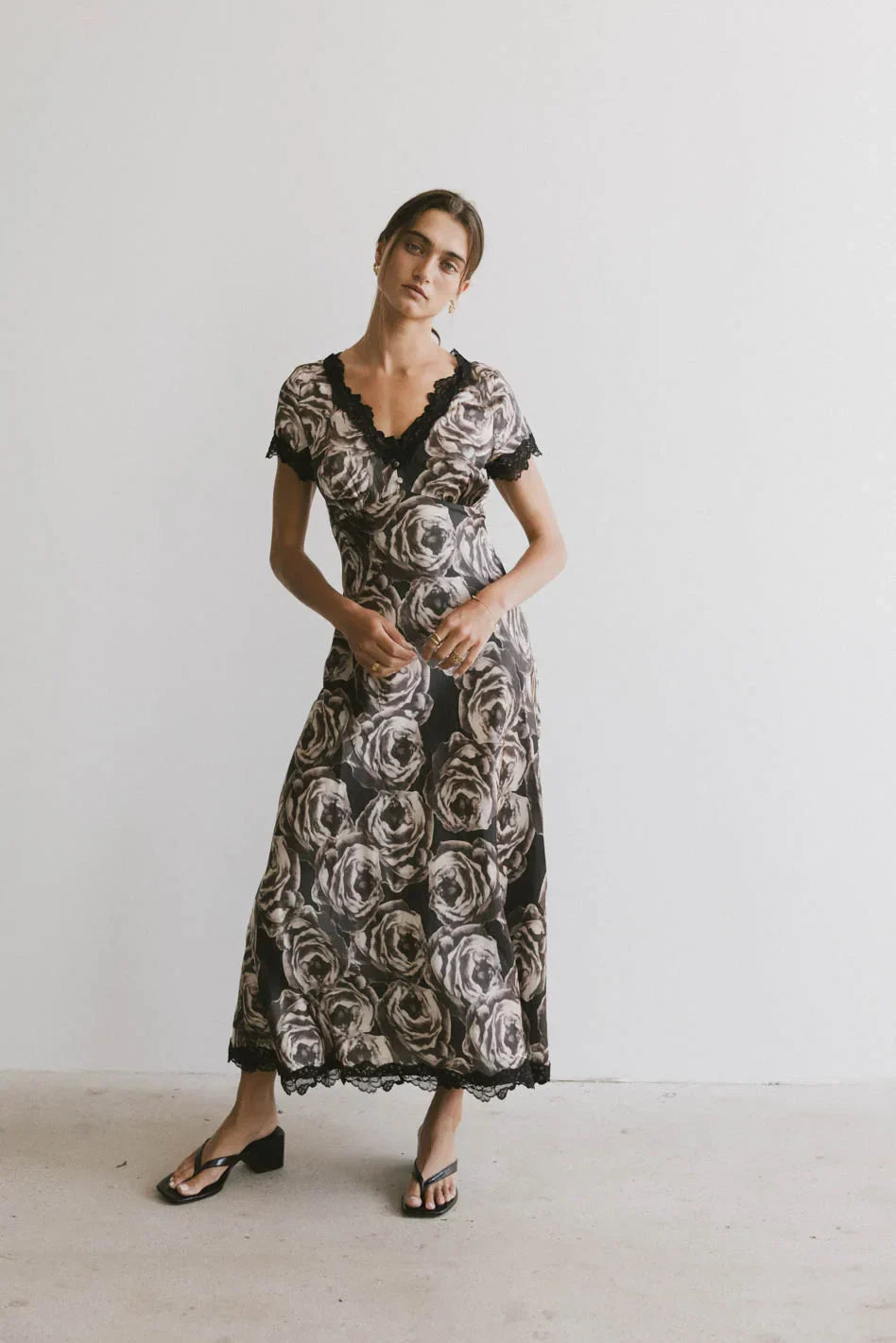 Beatriz Lace Trim Midi Dress FINAL SALE
