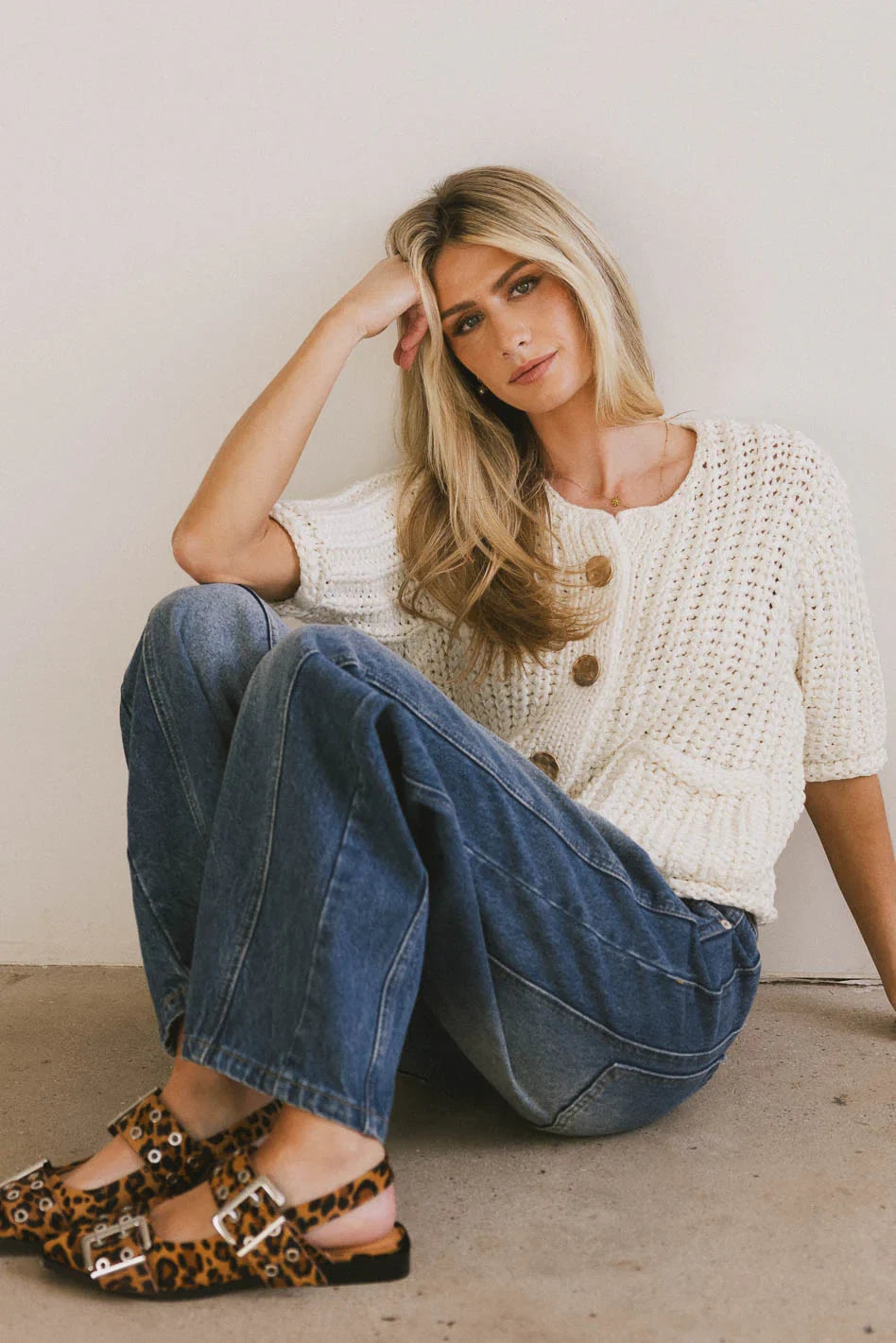 Brenda Knit Cardigan in Ivory FINAL SALE