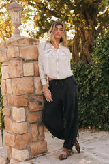 Avery Crinkle Joggers in Black FINAL SALE