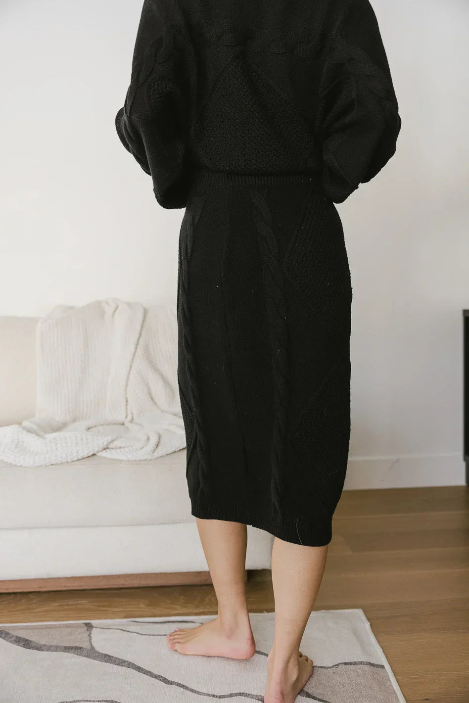 Lilly Cable Knit Skirt in Black FINAL SALE