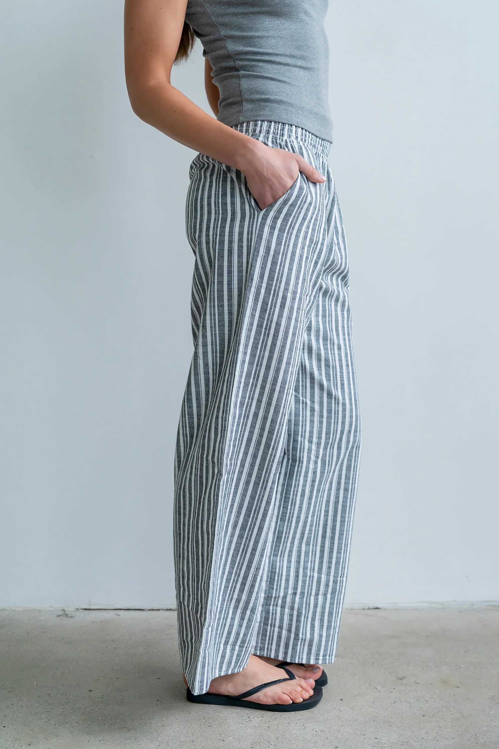 Indiana Striped Pants in Black