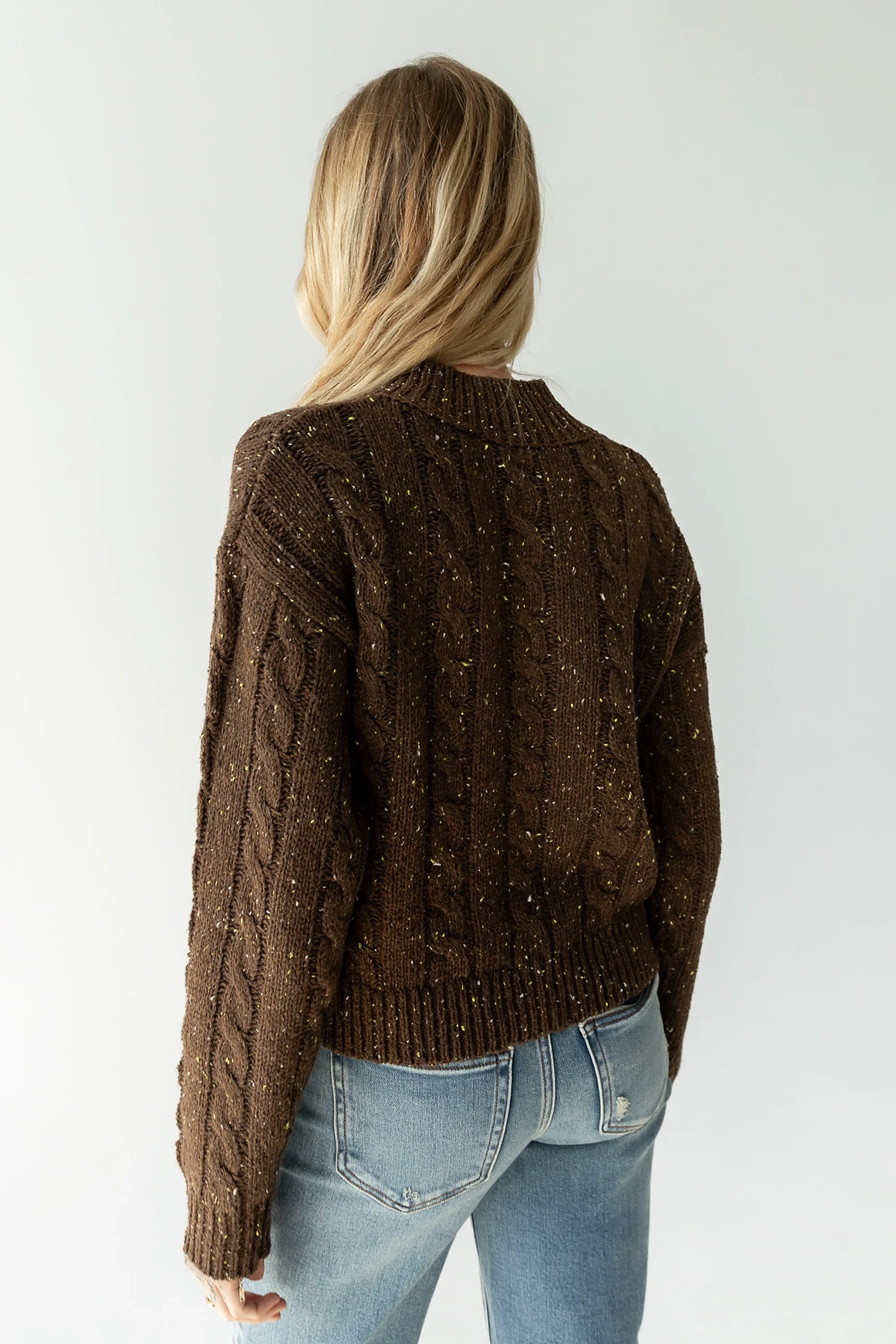 Maxine Speckled Sweater in Brown