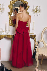OPHELIA GOWN STRAPLESS A LINE DRESS WITH BOW