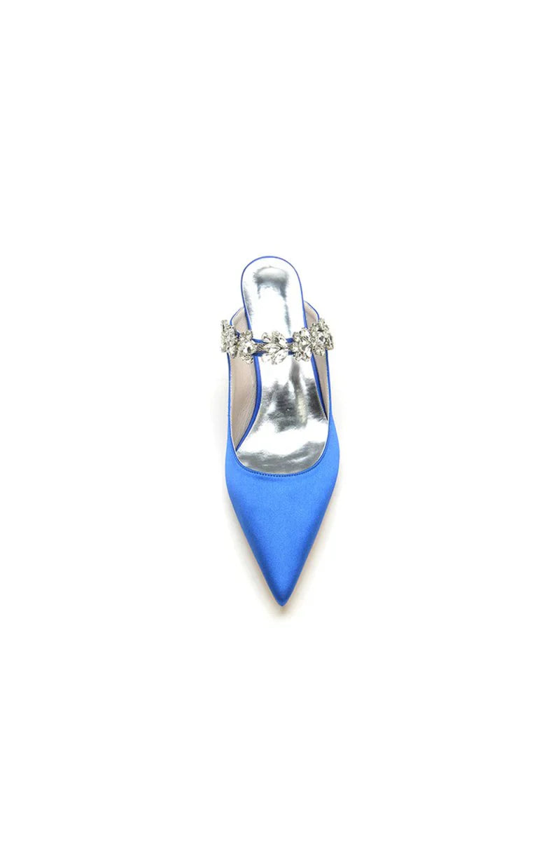 Beading Pointed Toe Rhinestone High Heels