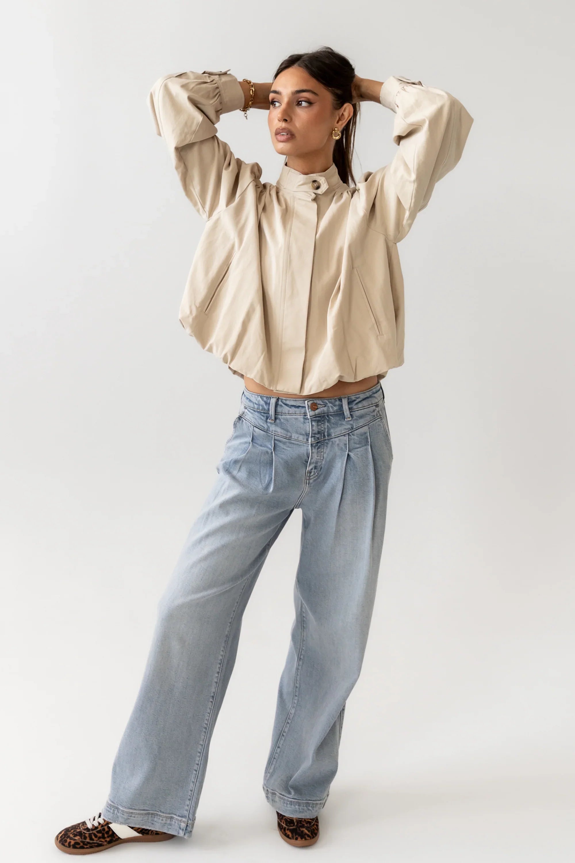 Londyn Bubble Jacket in Tan
