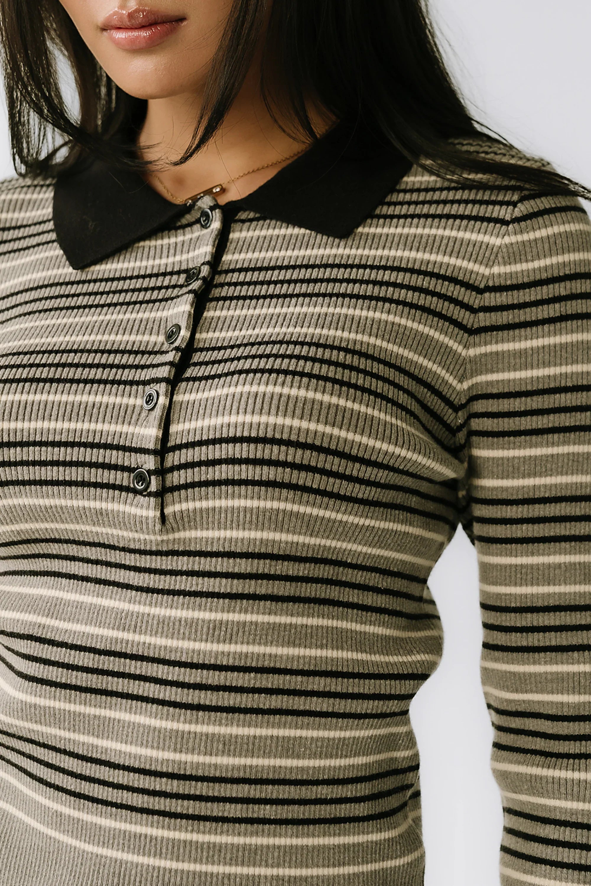 Romero Striped Sweater in Grey