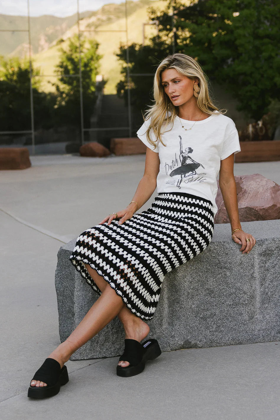 Rylan Crochet Skirt in White FINAL SALE