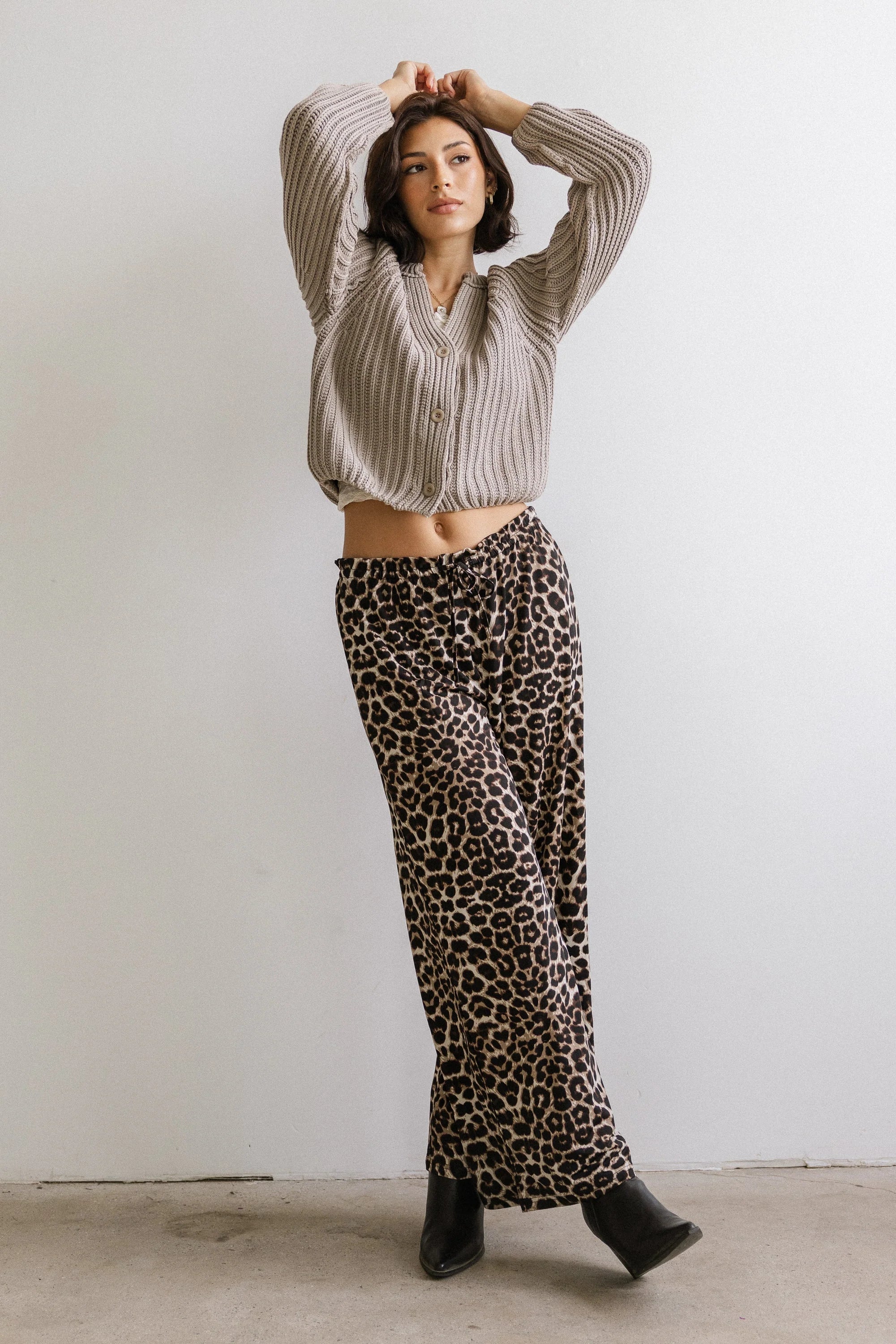 Katie Knit Cardigan in Tan FINAL SALE