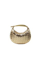 Womens Woven Dumpling Clutch Bag