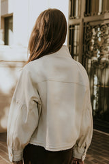Sasha Denim Jacket in Cream FINAL SALE