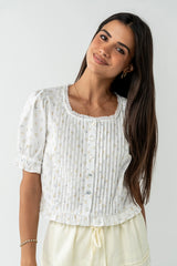Tracie Floral Blouse in White