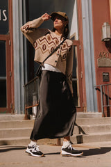 Preston Satin Skirt in Black FINAL SALE