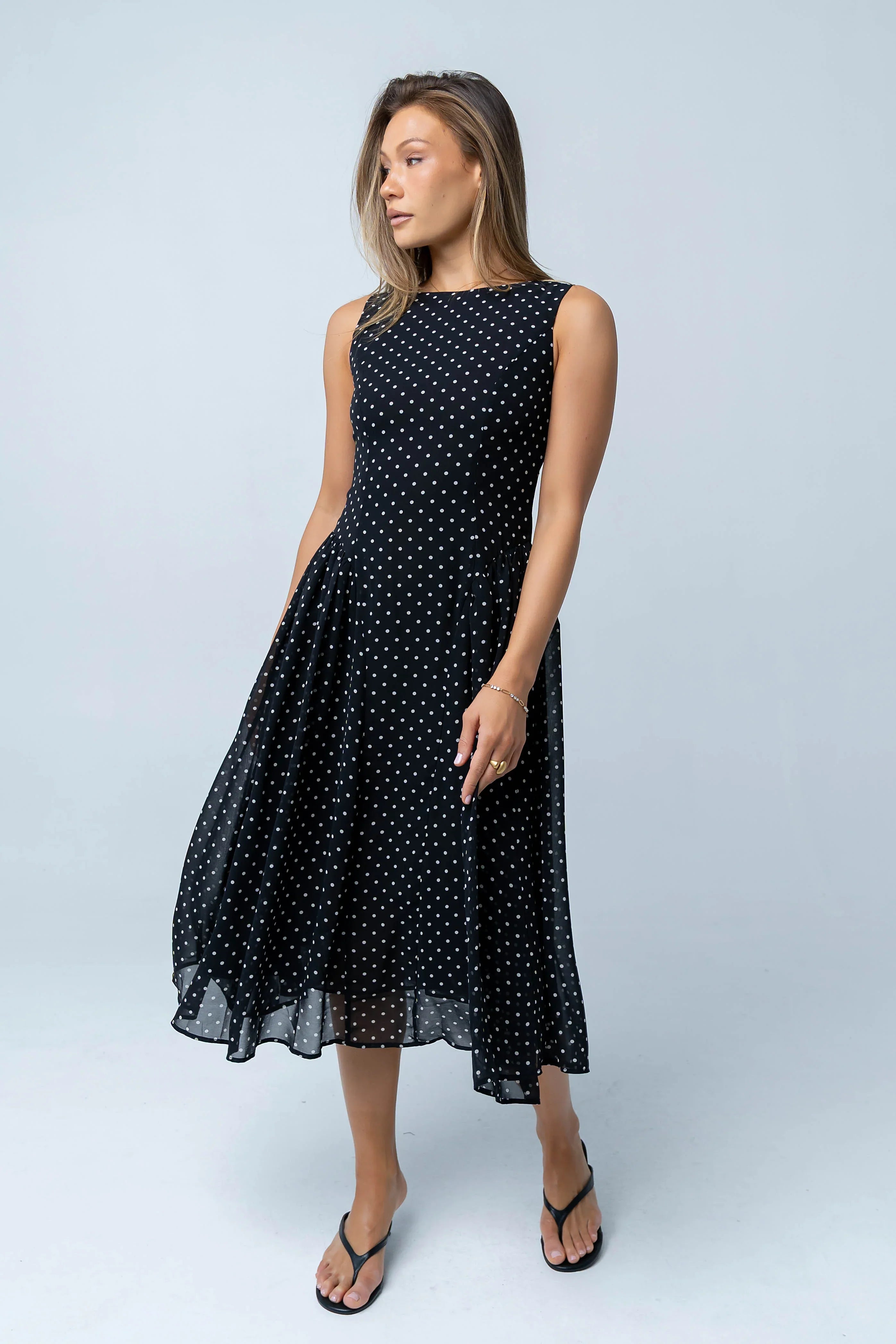 Liora Polka Dot Midi Dress
