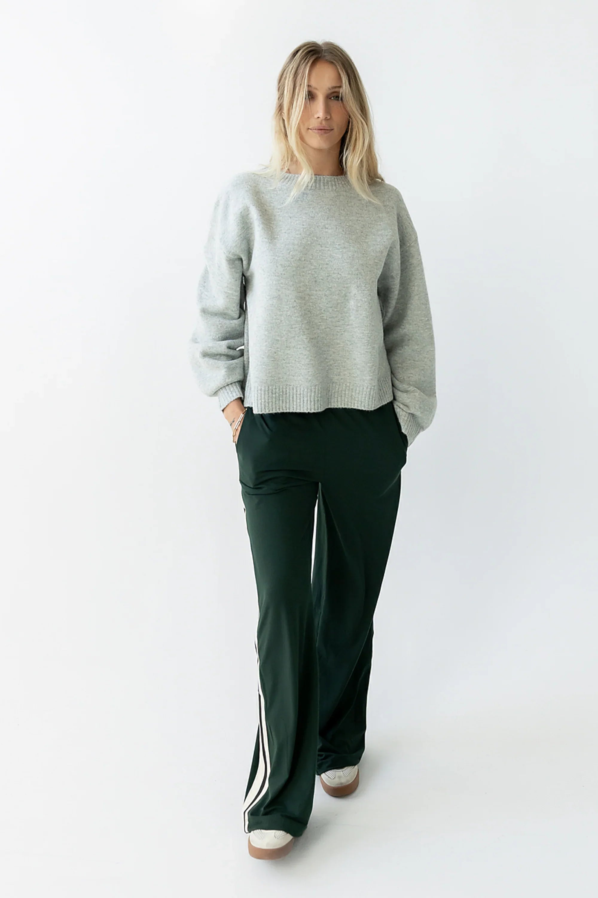 Avery Striped Pants in Green FINAL SALE