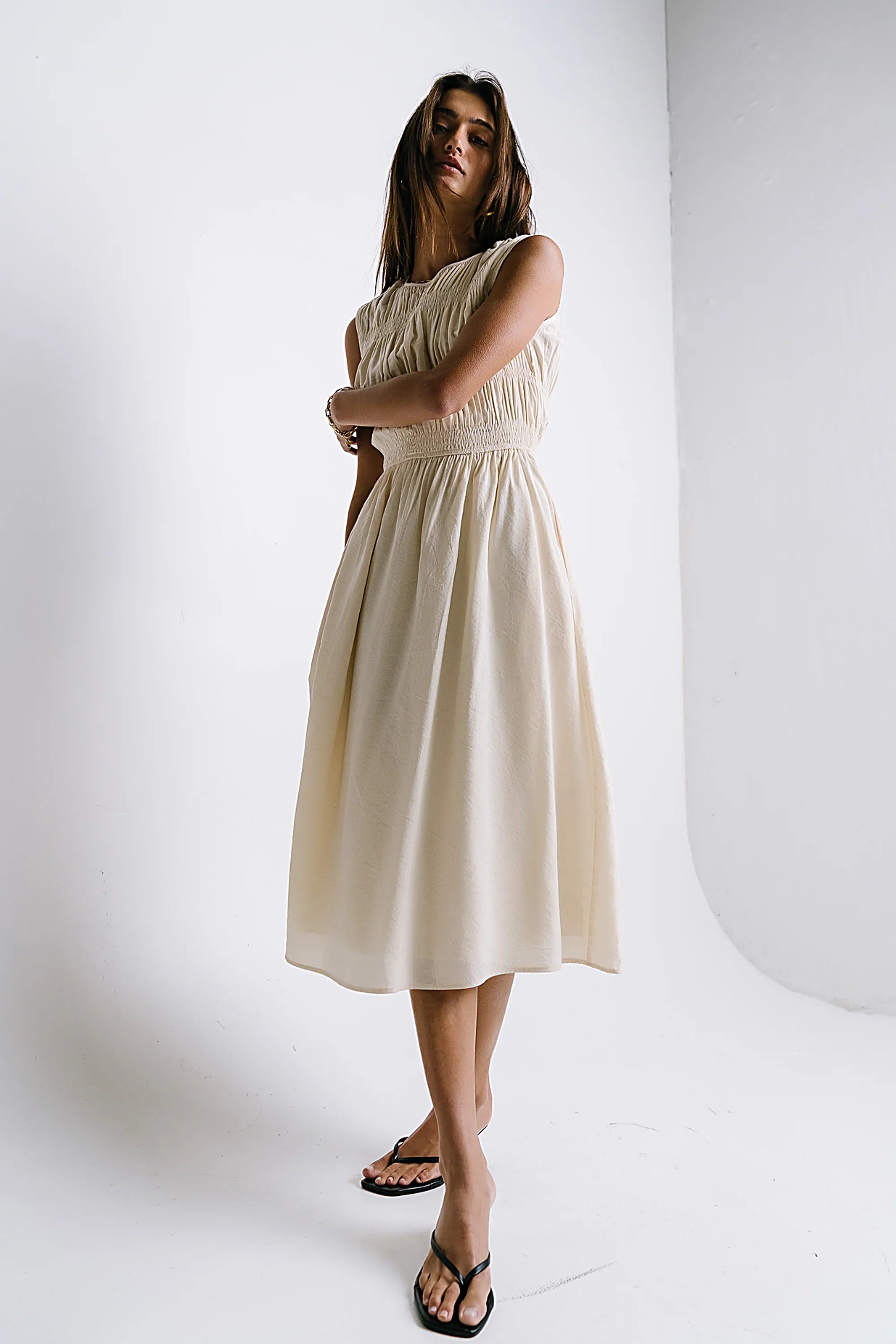 Johna Smocked Midi Dress FINAL SALE