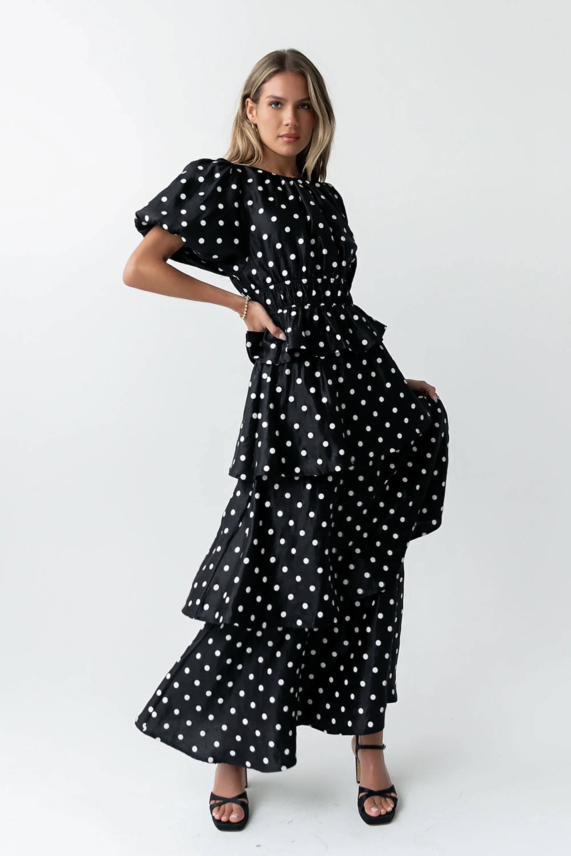 Terri Polka Dot Peplum Top FINAL SALE