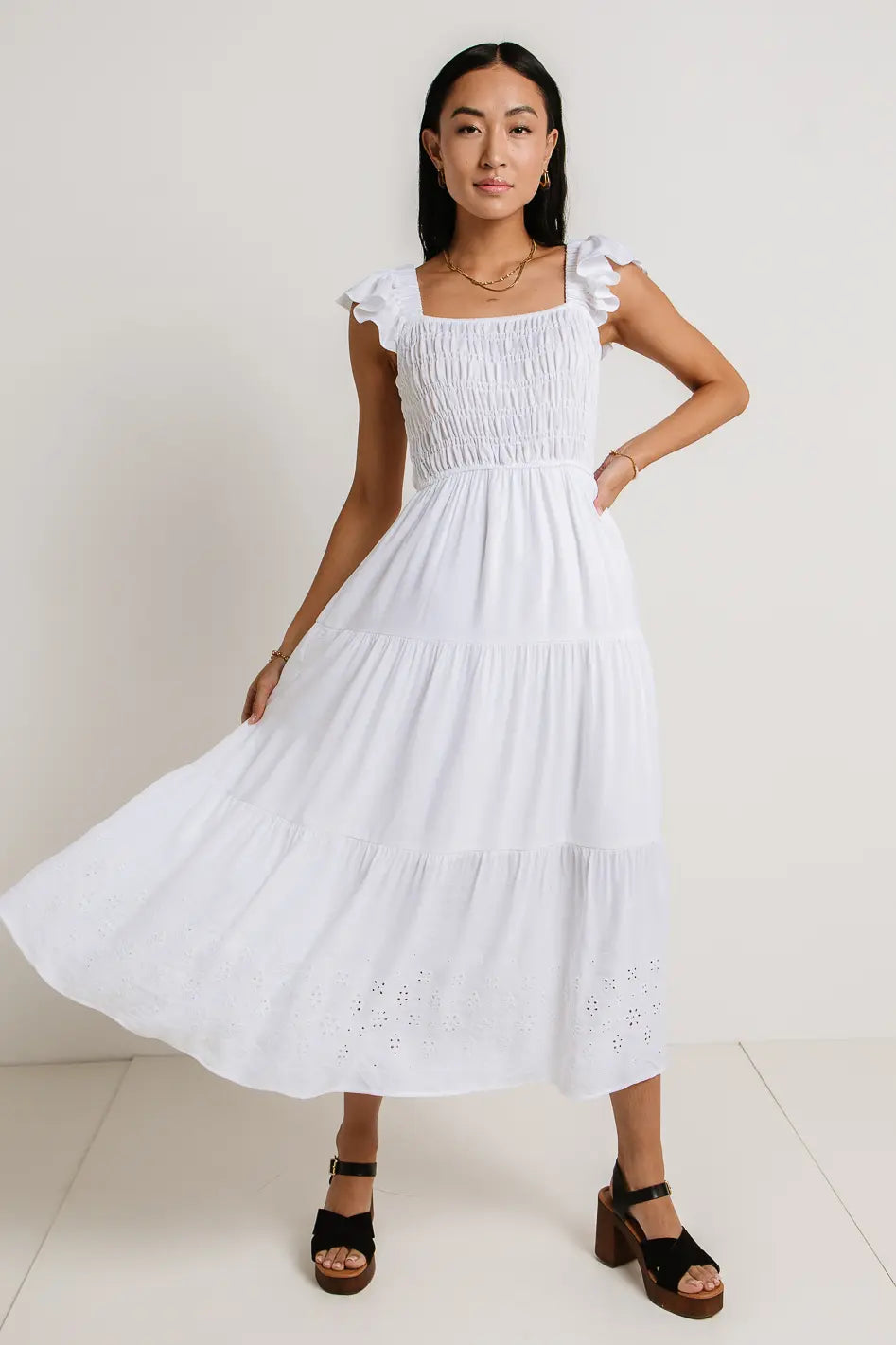 Maxton Midi Dress in White FINAL SALE