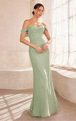 Faye Gown Chiffon Off the Shoulder Fitted Dress