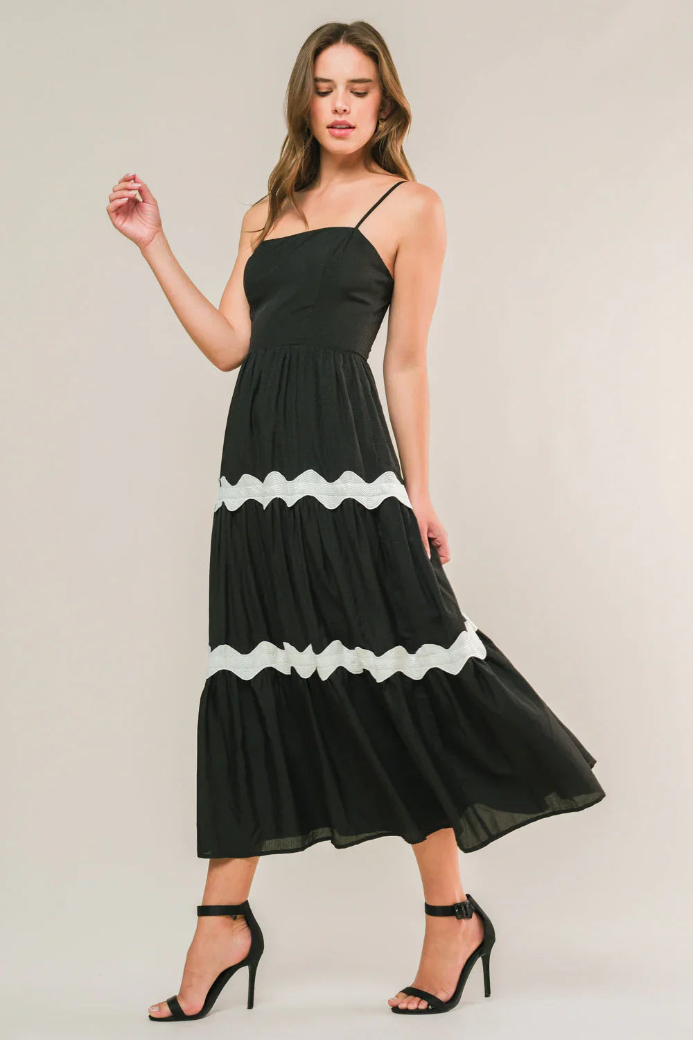 SUMMER SPRITZ RIC RAC MIDI DRESS