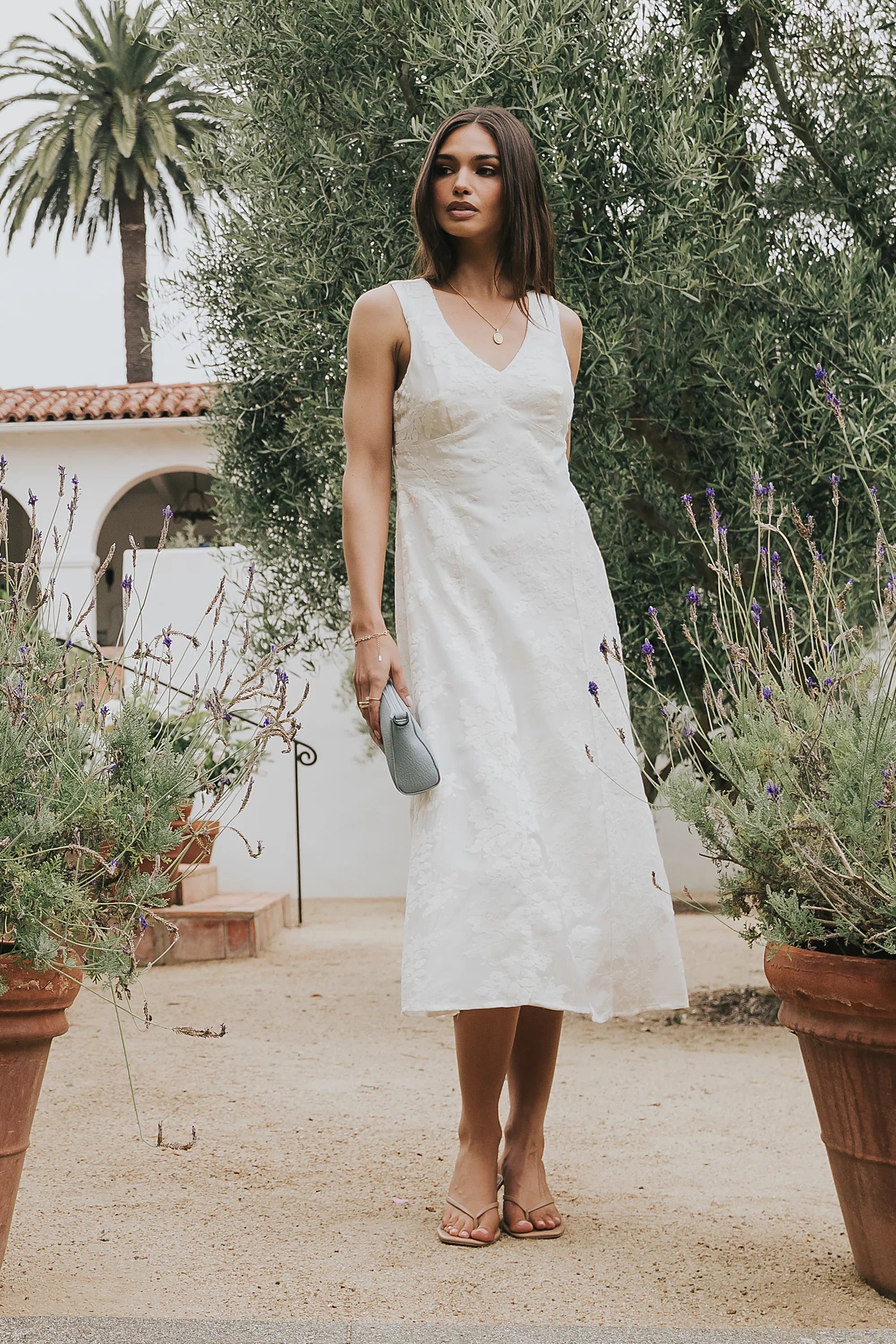 Ariel Embroidered Midi Dress