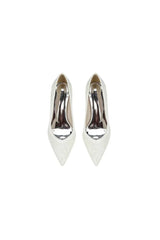 Ivory Lace High Heels with Wooden Heel