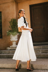 Nellie Drop Waist Maxi Dress in Cream