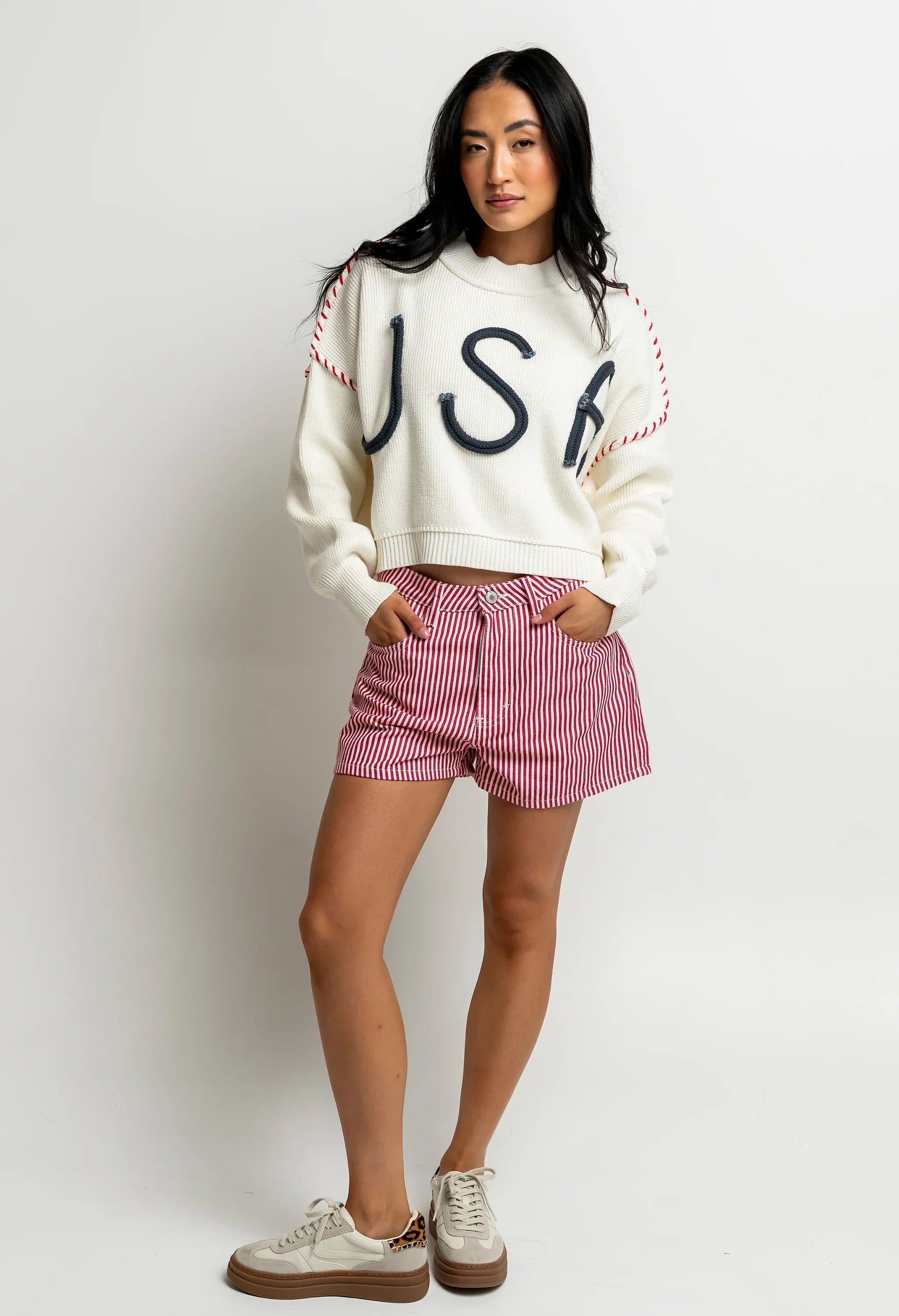 USA Oversized Sweater in Off White FINAL SALE