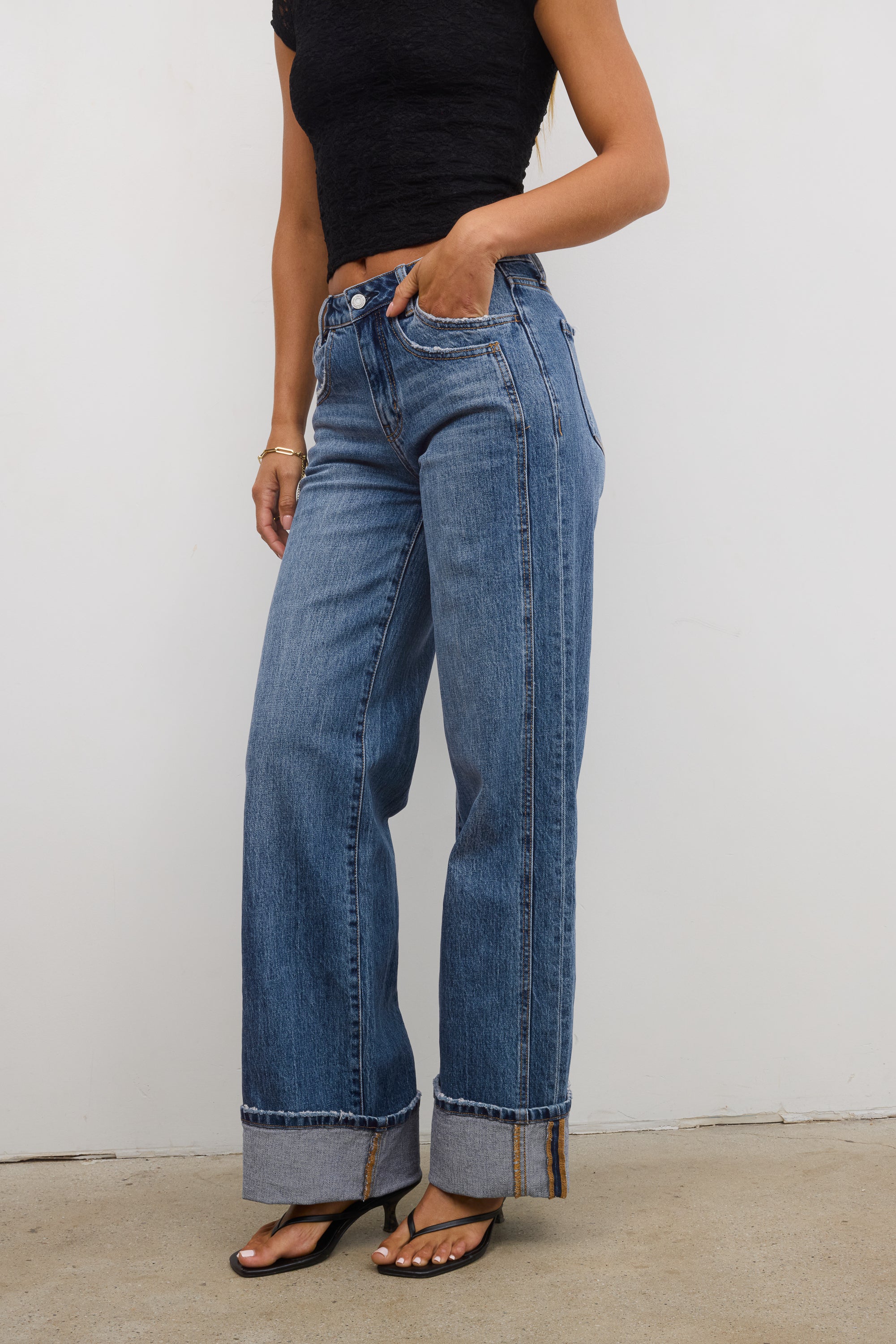 Kyla Cuffed Baggy Jeans FINAL SALE