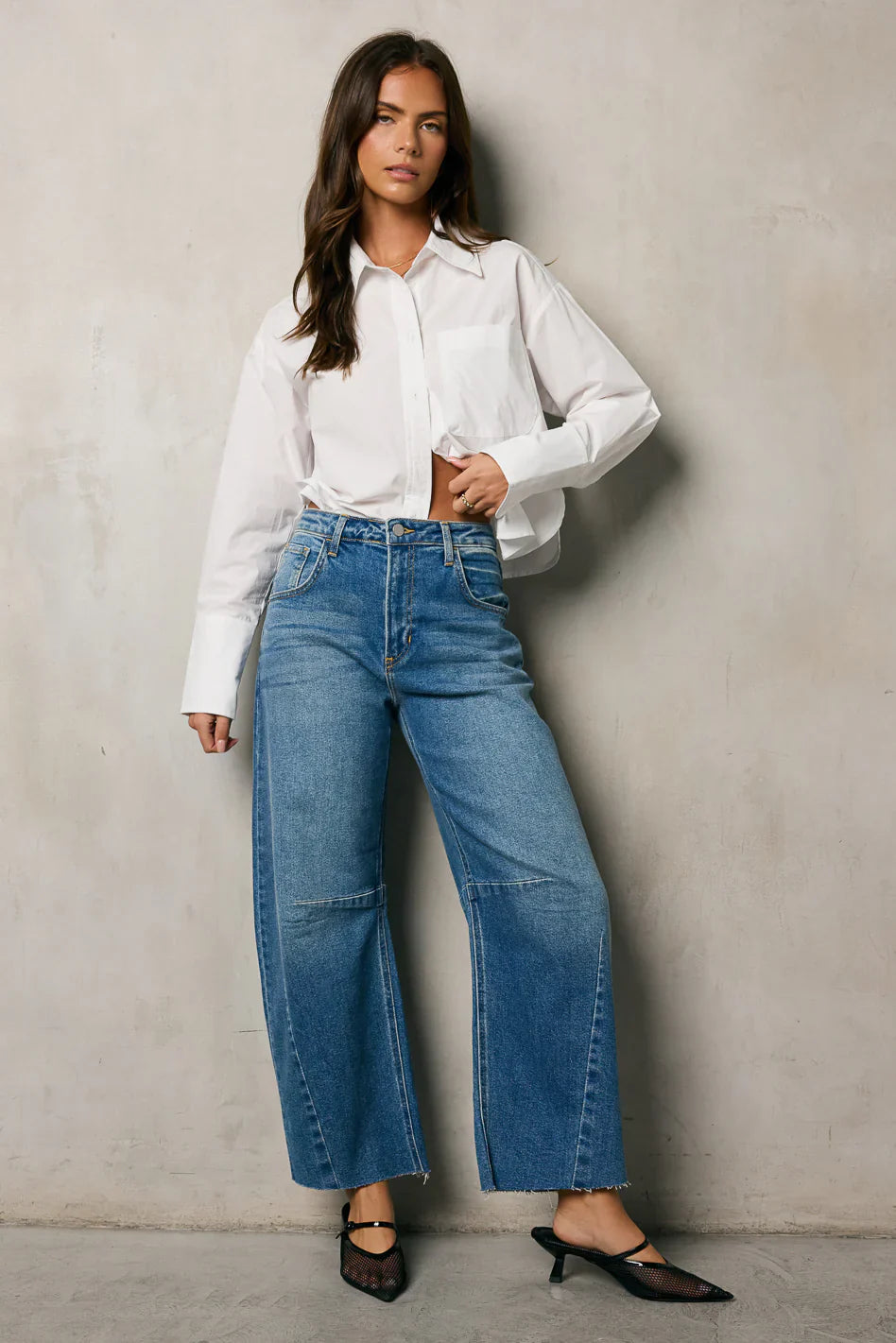 Juliette Barrel Jeans in Medium Wash