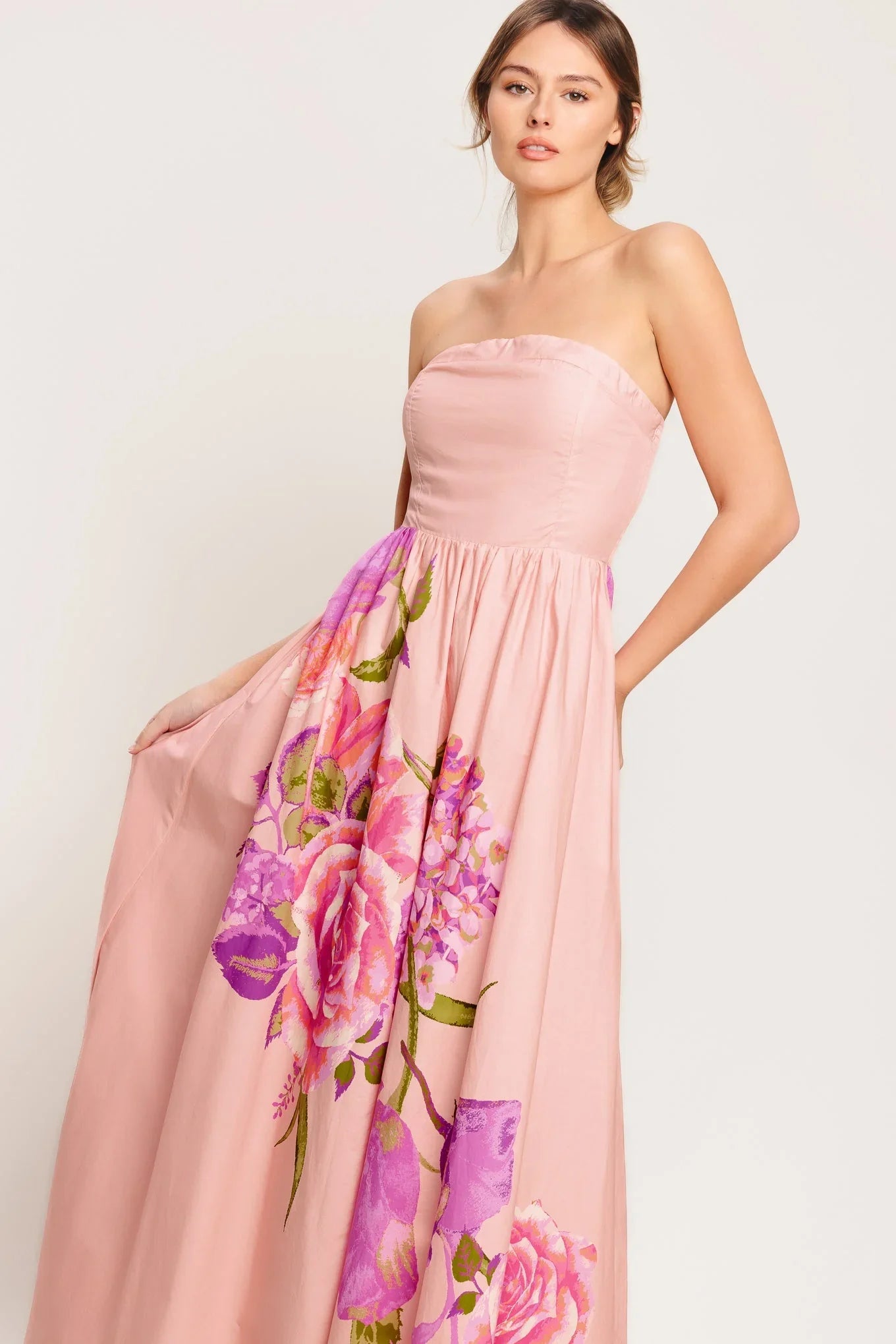 ROSE SERENADE LIGHT PINK MAXI DRESS FINAL SALE