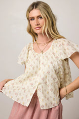 Terry Floral Blouse FINAL SALE