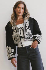 Benja Embroidered Jacket in Black FINAL SALE