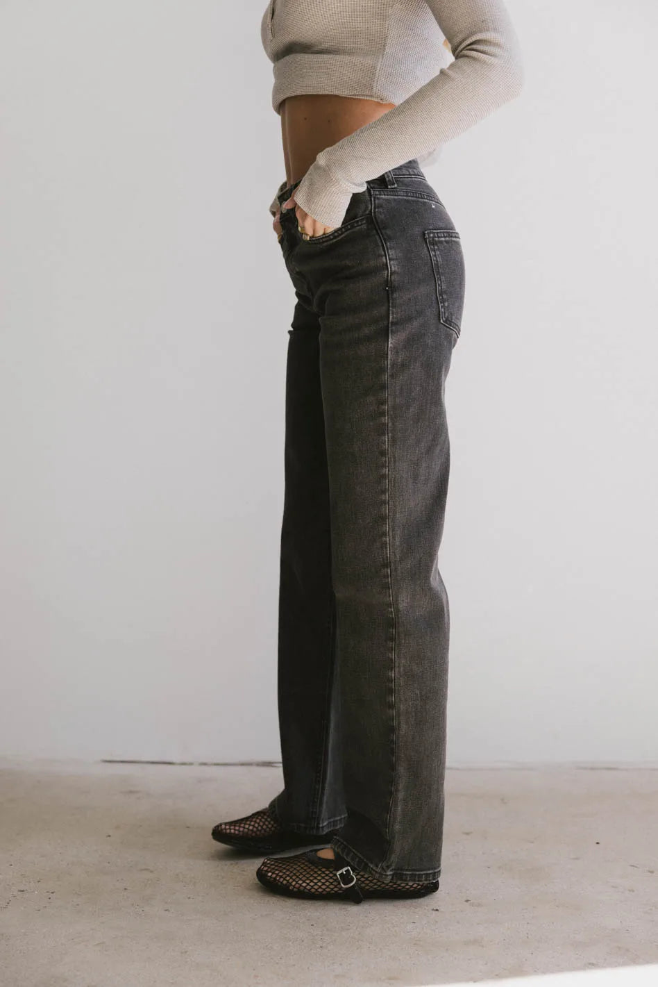 Frank and Oak Courtney Loose Fit Denim in Black FINAL SALE