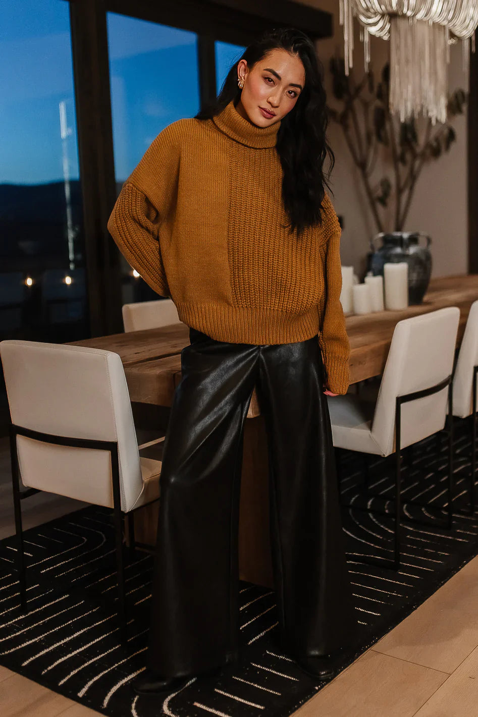 Catherine Turtleneck Sweater in Brown FINAL SALE