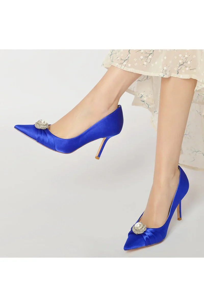 Cocktail Pointed Toe Crystal High Heels