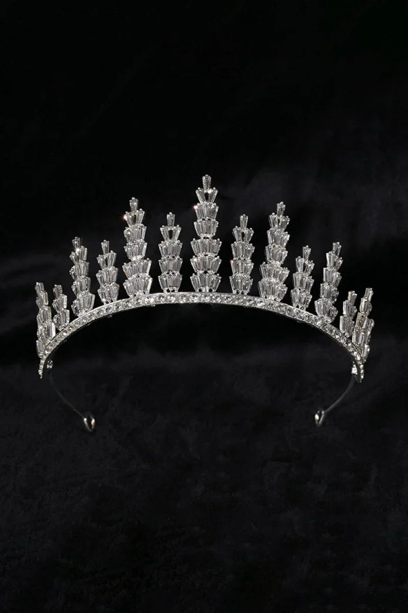 Silver Crystal Tiara For Women