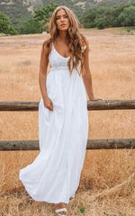A Line Spaghetti Chiffon Lace Floor length Sleeveless Wedding Dress
