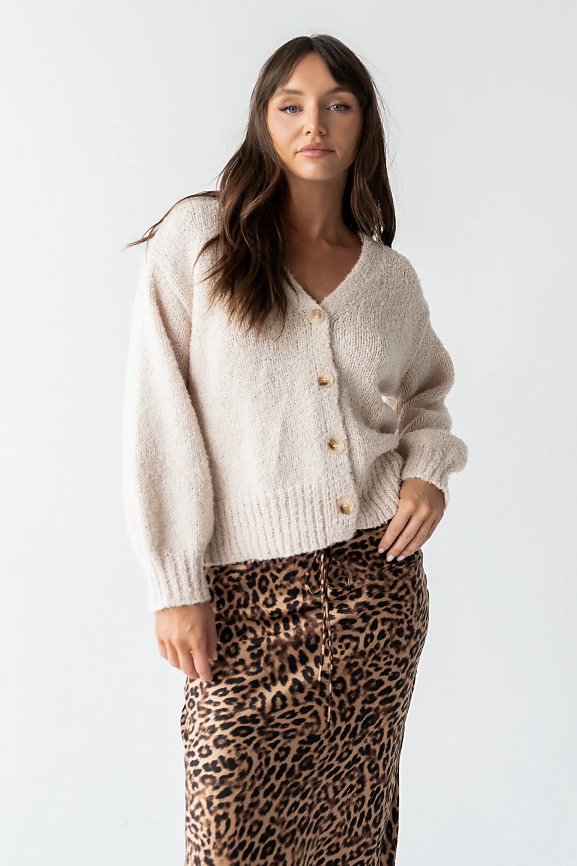 Markie Knit Cardigan in Cream
