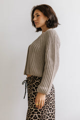 Katie Knit Cardigan in Tan FINAL SALE