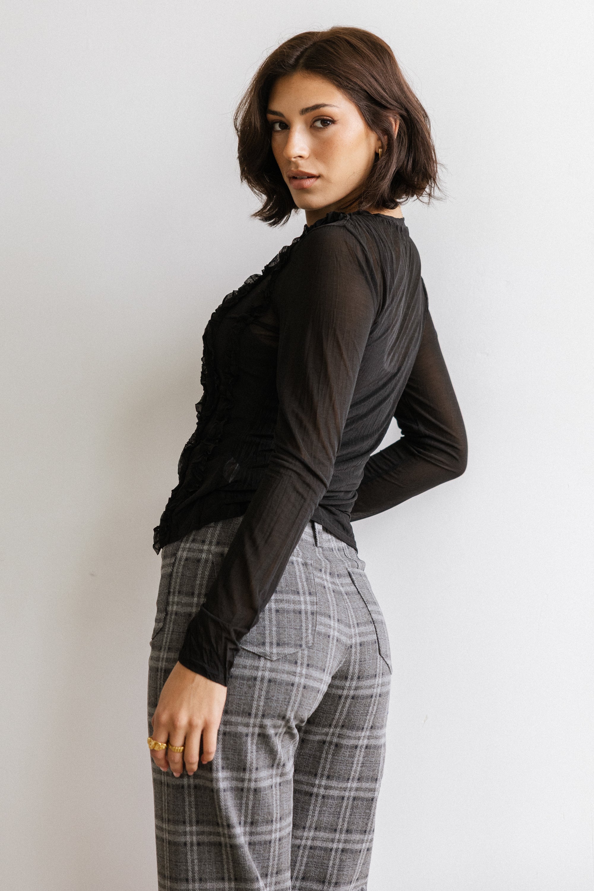 Marie Sheer Top in Black FINAL SALE
