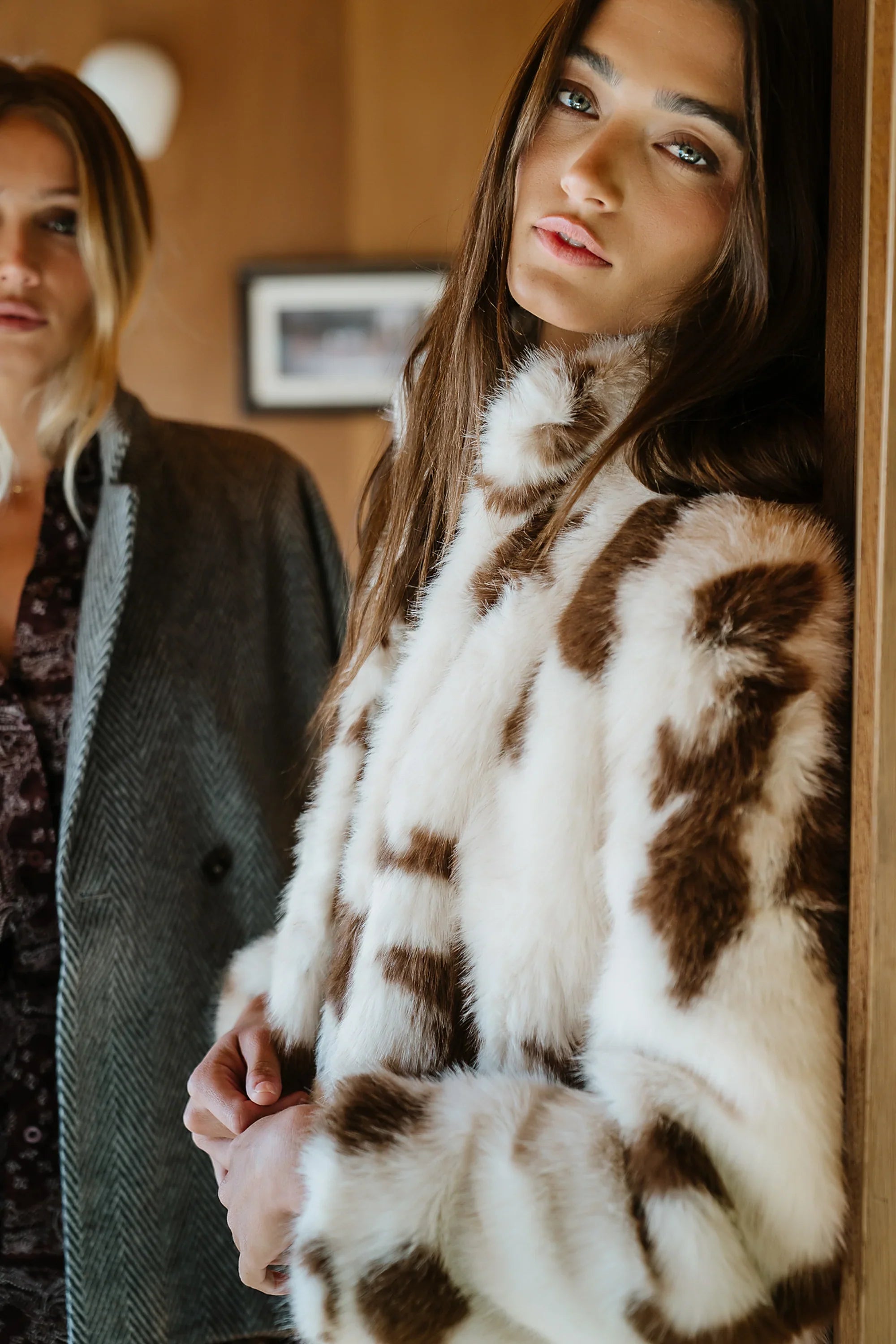 Ollie Cropped Faux Fur Coat
