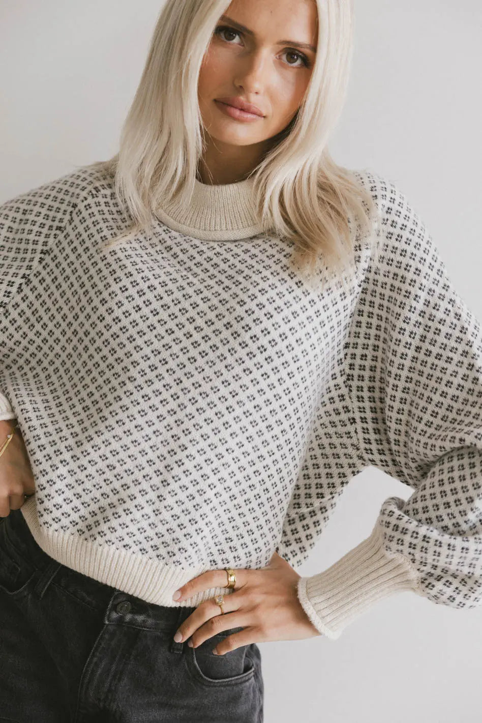 Nathalia Knit Sweater in Ivory FINAL SALE
