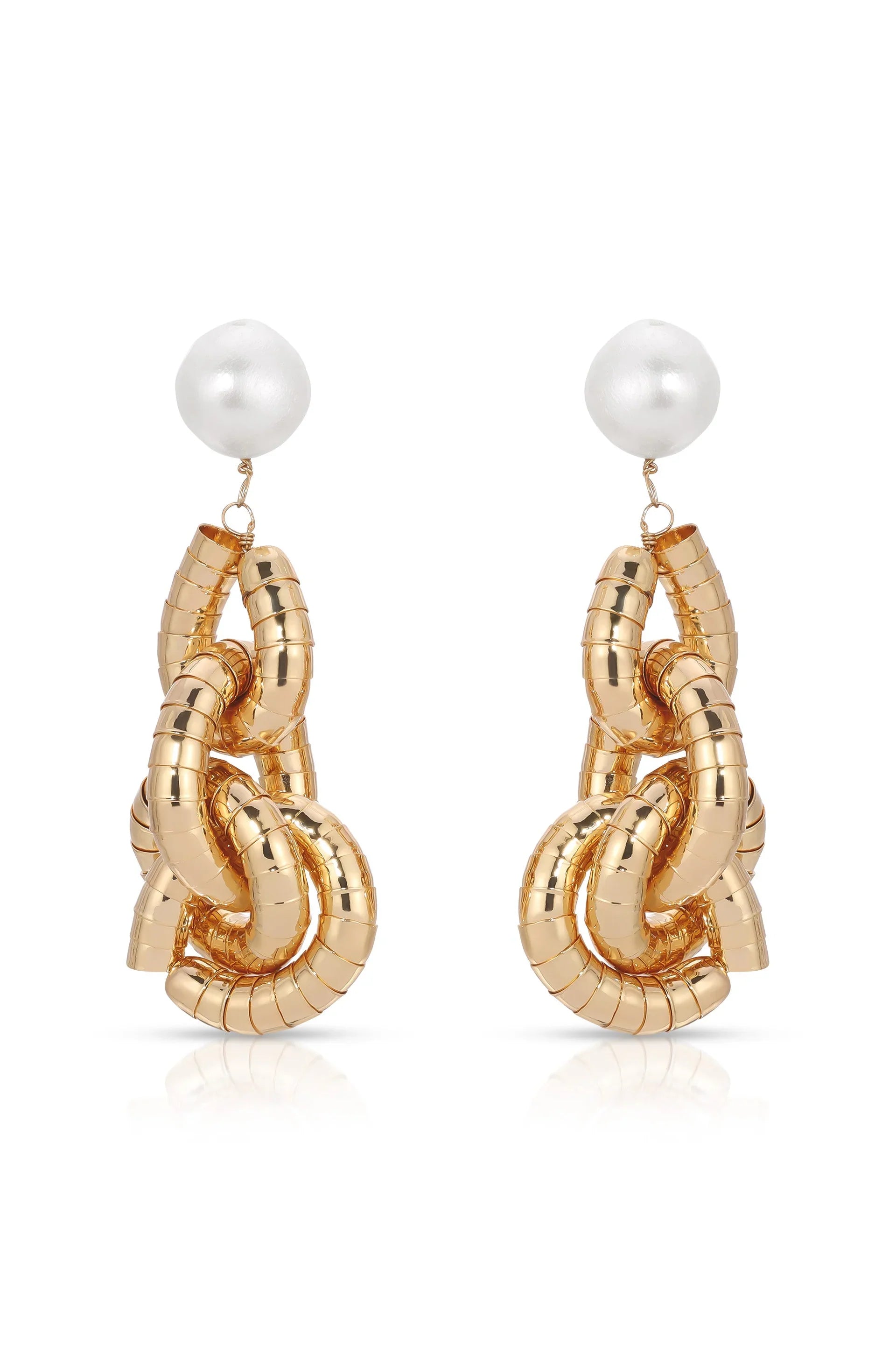 Liquid Gold Pearl Drop Earrings