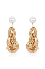 Liquid Gold Pearl Drop Earrings