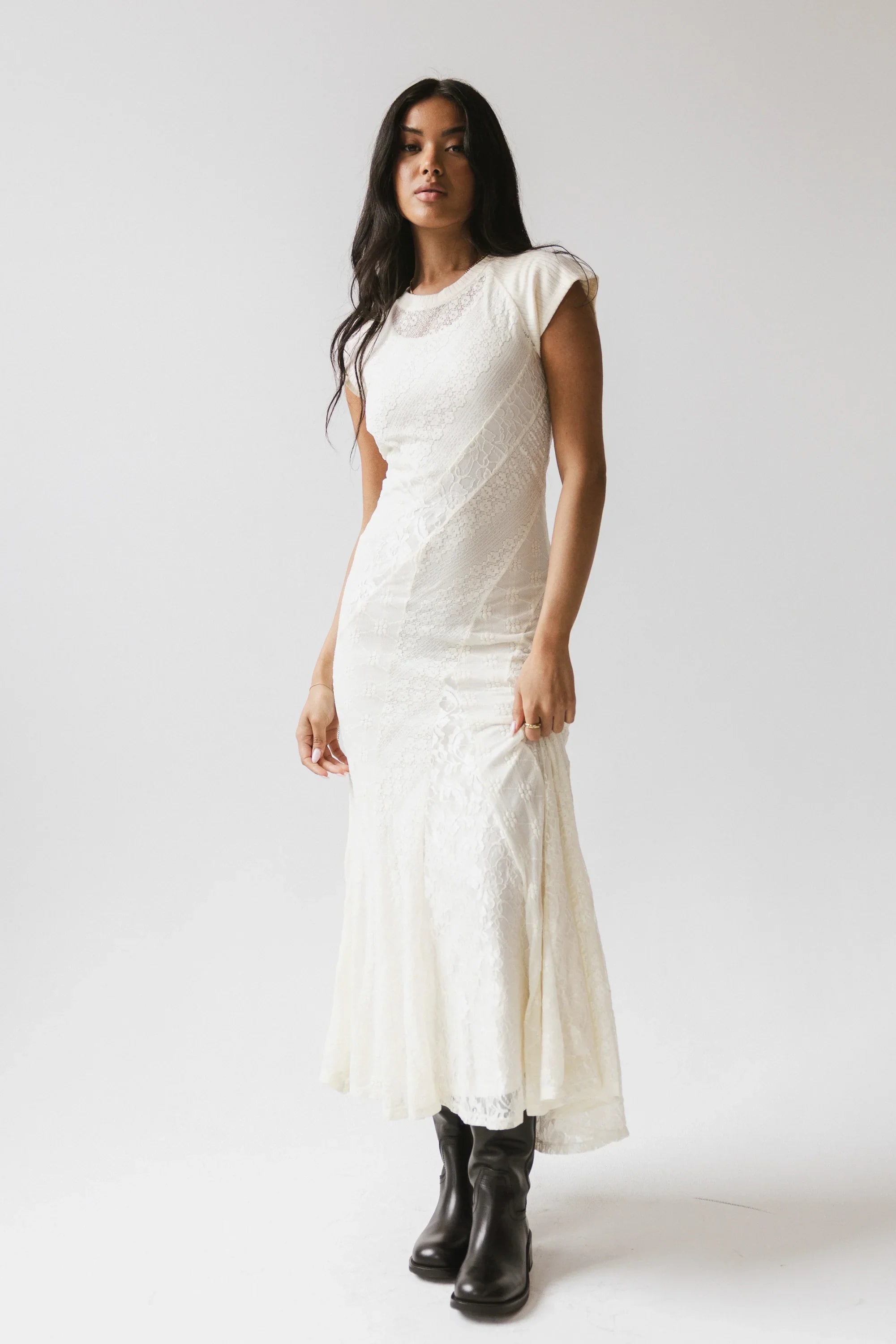 Kameron Lace Maxi Dress in Cream