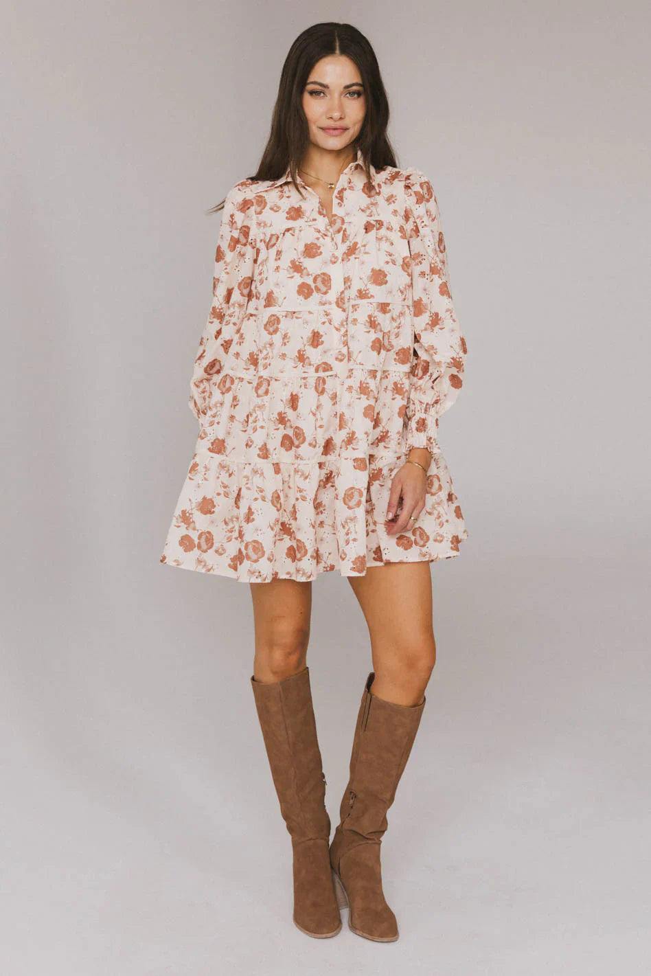 Parlor Floral Embroidered Mini Dress FINAL SALE