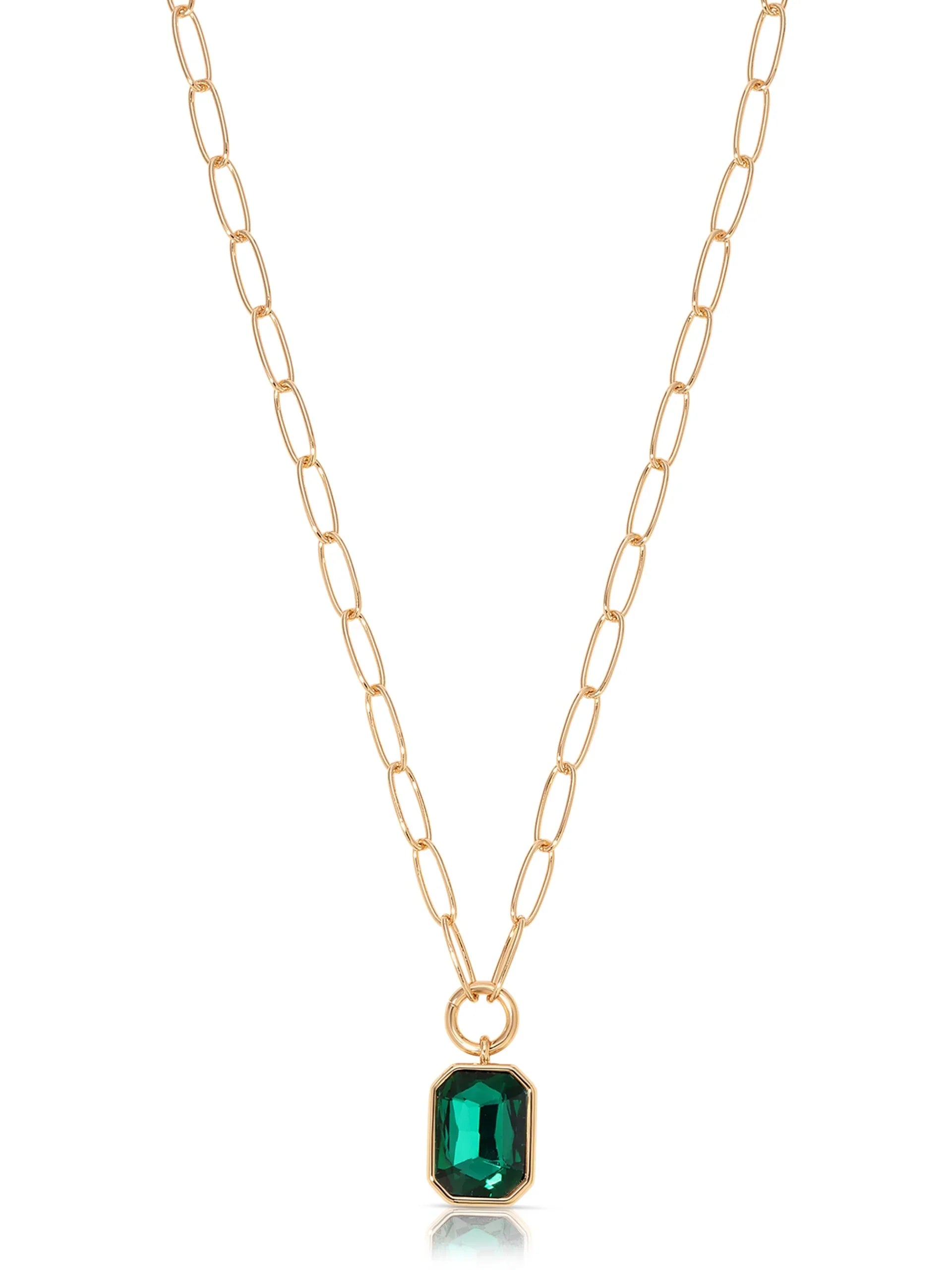 Deco Crystal Pendant Necklace