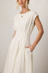 Isla Midi Dress in Off White