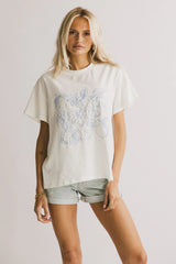 Citrus Embroidered Tee in Blue